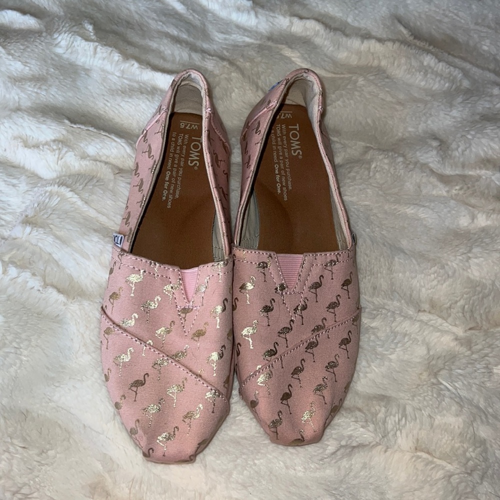 Sz7.5 Toms Pink Flamingo Sneakers